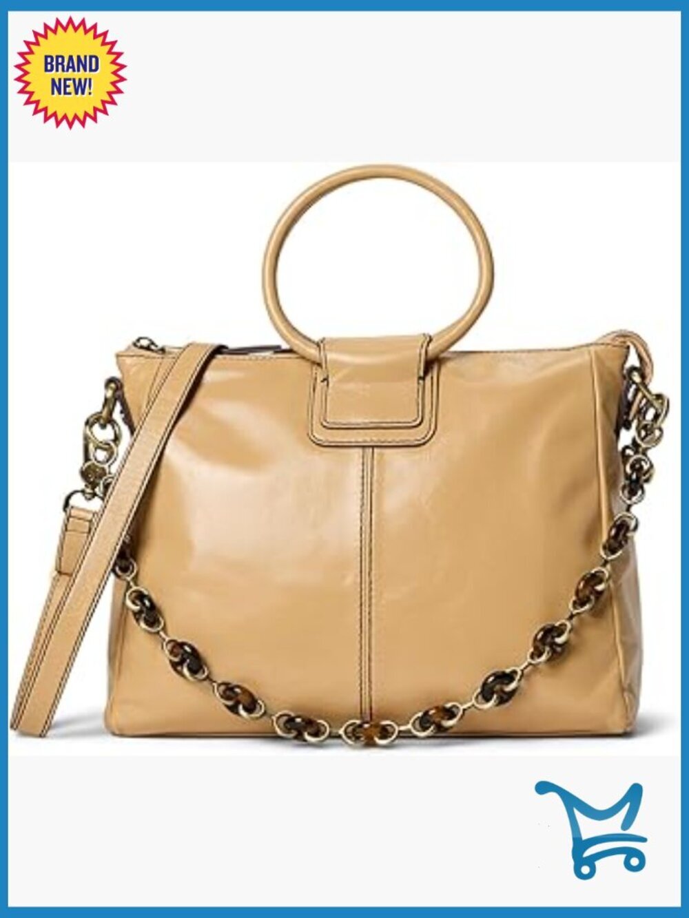 Leather Medium Satchel Bag with Crossbody Strap and Multiple Pockets